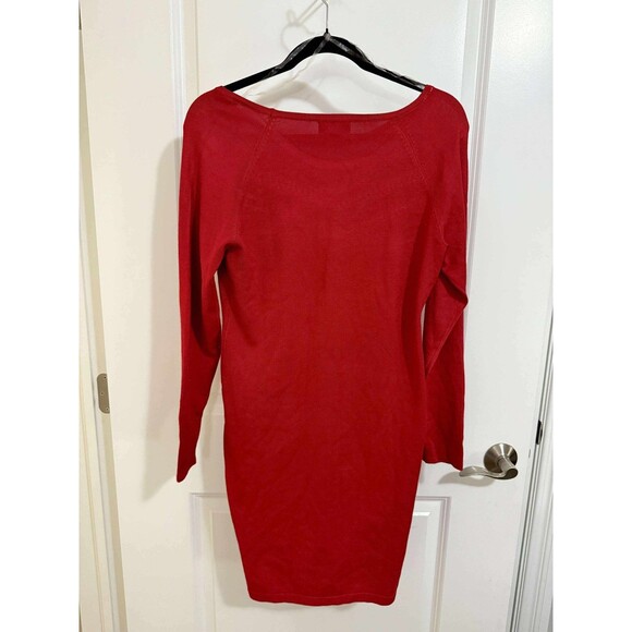 LIKE NEW Crystal Embellished Red Sweater Dress – Size M - Picture 5 of 5
